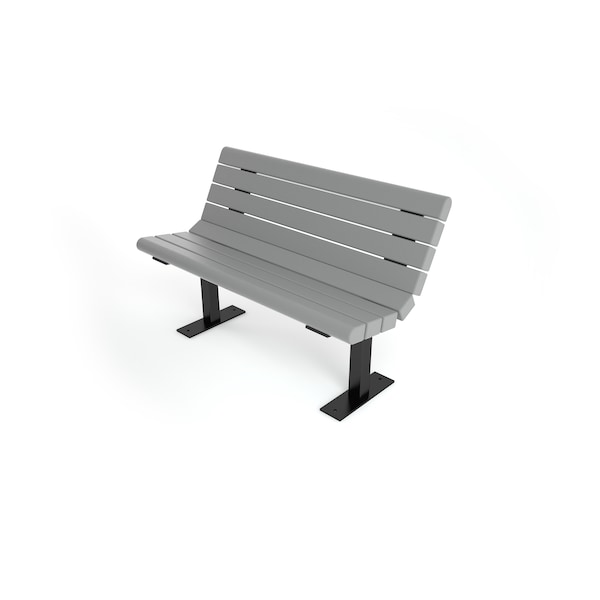 Gray 4' Jameson Bench Surface Mount w/ Black Frame